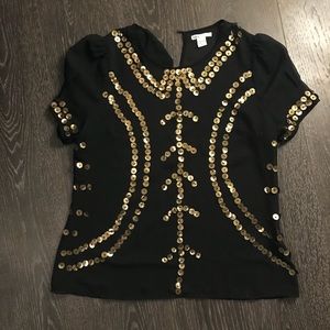 Bar III sheer embellished top. Worn a few times!
